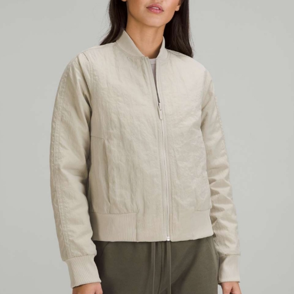 NWT Lululemon Nonstop Bomber 4 Reversible Raw Linen Puffer - Picture 2 of 14